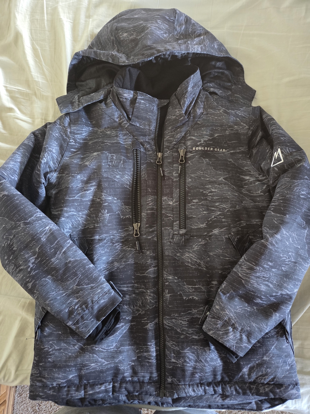 Boulder Gear Kids' Black Marble Hooded Jacket